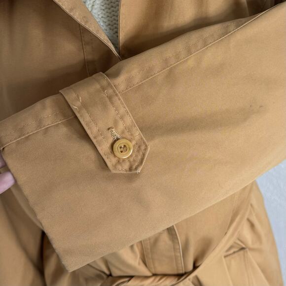 Vintage Tan Belted Trench Coat Light Academia Old Money - Picture 6 of 10